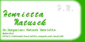 henrietta matusek business card